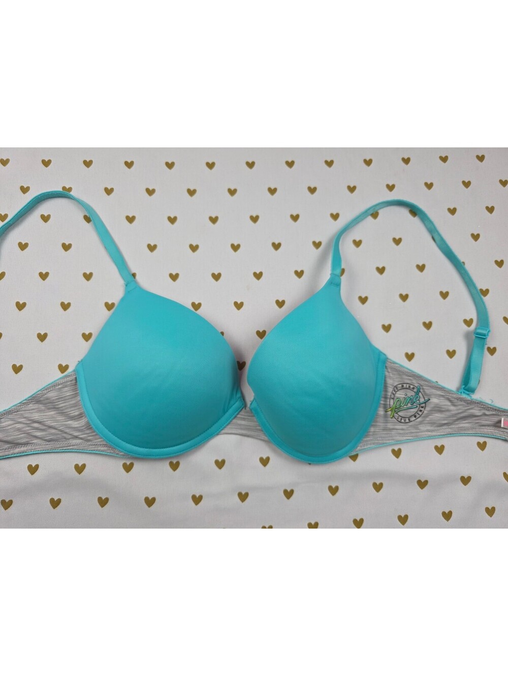 Victorias Secret PINK Blue 32D Wear Everywhere Push Up Bra